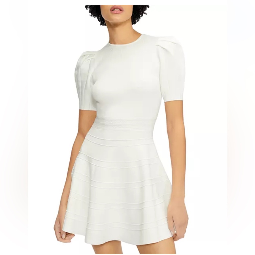 NEW Ted Baker Puffed Sleeve Engineered Skirt Dress